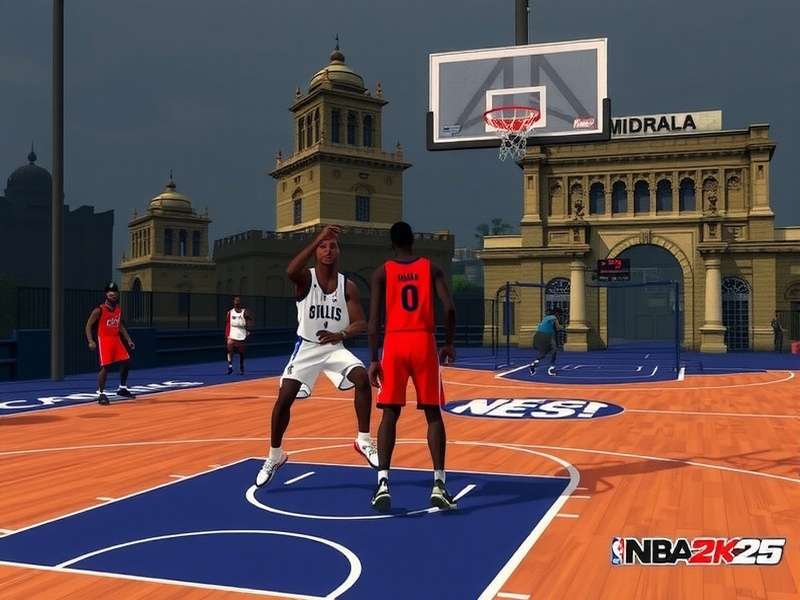 NBA 2K25 Court Dominators gameplay showing Gully Hoops mode in Mumbai